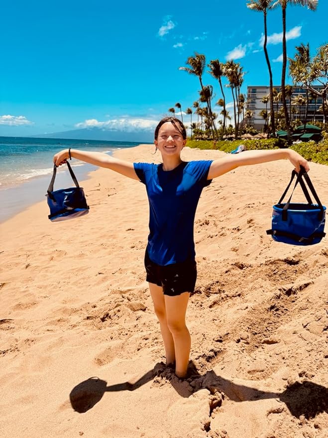 PUFFERFISH Better Bucket - Foldable Water Bucket for Sand Castles - Made from Recycled Plastic - Build Sand Castles with Ease (4L)