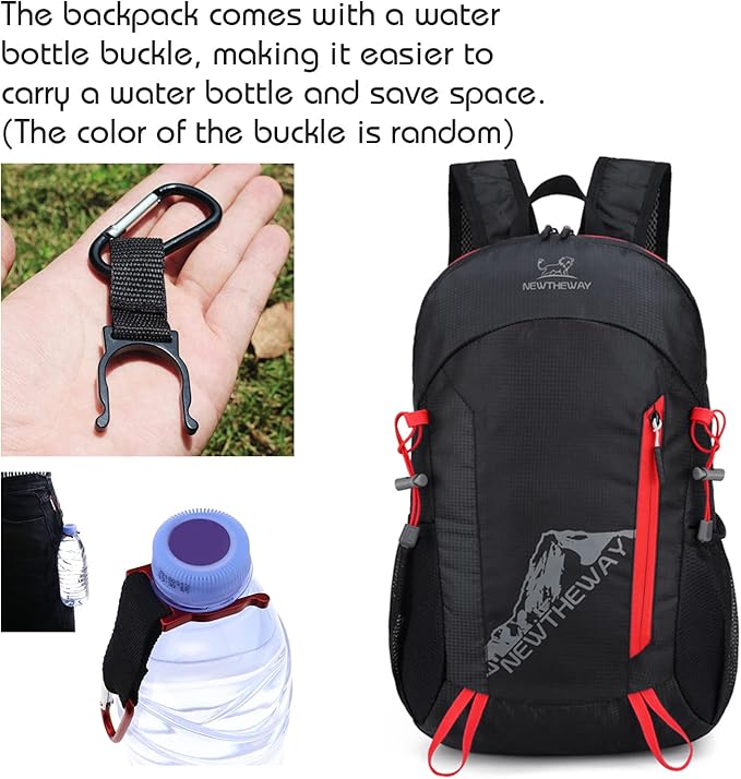 Lywencom Hiking Backpack,20L sports lightweight folding waterproof ultra-light backpack suitable for outdoor camping picnic (black)