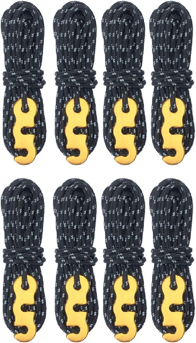 Azarxis Reflective Cord Pack Tent Guyline Rope High-Strength Lightweight with Aluminum Cord Adjuster for Tying Down Tarps, Camping Tent, Outdoor Packaging