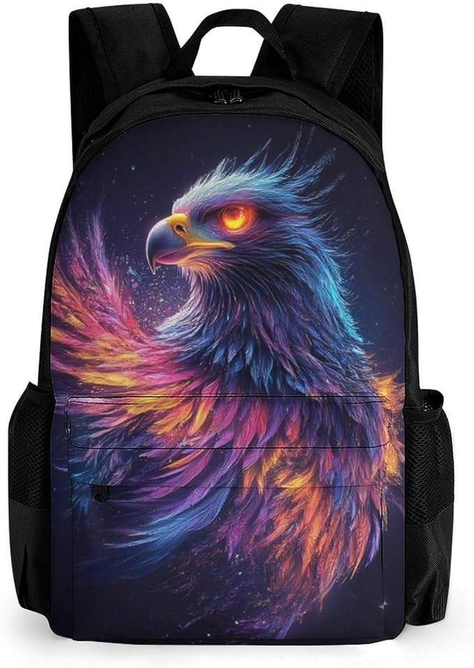 Casual Daypack Multipurpose Anti-Theft Large Capacity Carry On Bag, Colorful Space Eagle Art Casual Daypack Climbing Shoulder Bag With Padded Straps
