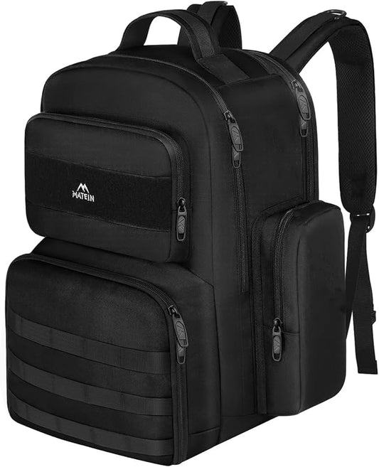 MATEIN Lunch Backpack for Men Work, 15.6 Inch Tactical Backpack with Lunch Compartment, Large Laptop Backpacks with Insulated Cooler Bag for Travel Beach Camping Picnic Hiking, Black