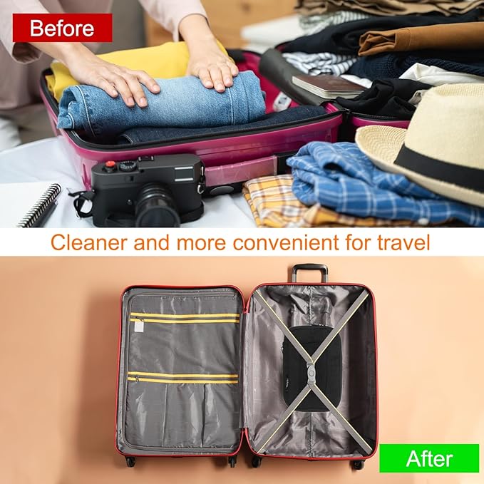 HARFINGTON Compression Packing Cube for Suitcases 18x12x13cm Lightweight Luggage Organizers Bag Travel Essentials Compression Bags for Carry on Suitcases, Black