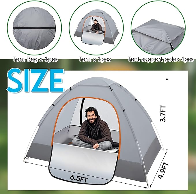 15/10/5 Pack Camping Tents for Homeless Bulk 2 Person Pop up Homeless Backpacking Supplies Adult Waterproof Instant Easy Setup Tent for Hiking Outdoor Travel Camping Donation