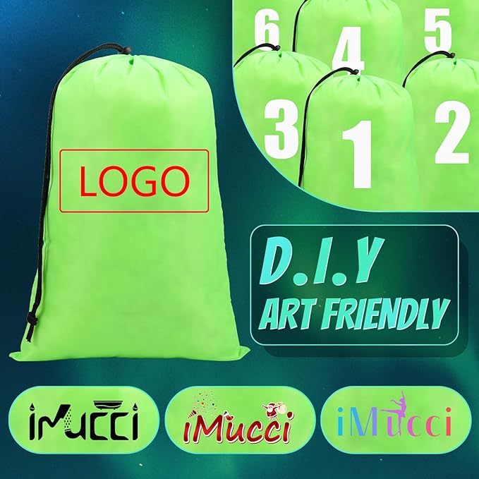 iMucci Upgrade Waterproof Drawstring Bag Sack Nylon Bag Ditty Bag for Gym Traveling, Hiking, Yoga, Shopping