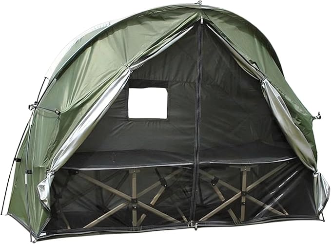 1 Person Cot Tent with Breathable Mesh Door and Screen Windows – Easy to Put Together, All-Weather Shelter for Camping & Backyard, Without Bed