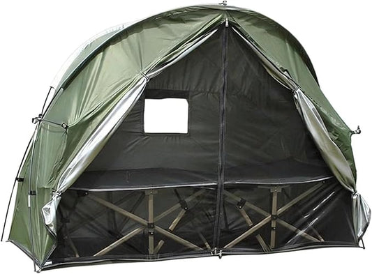 1 Person Cot Tent with Breathable Mesh Door and Screen Windows – Easy to Put Together, All-Weather Shelter for Camping & Backyard, Without Bed