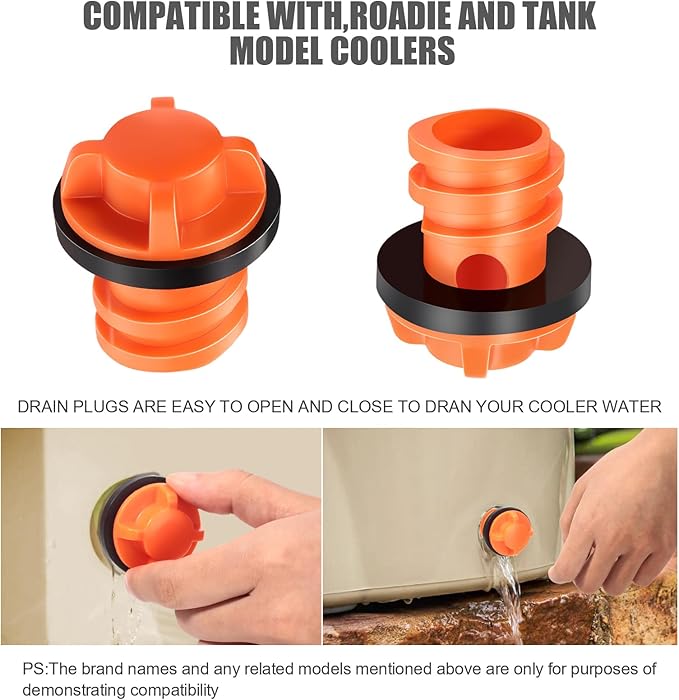 Honoson Cooler Drain Plugs Replacement Compatible with Most Rotomolded Coolers Including Most Major Brands Drain Plugs with Leak-Proof Design