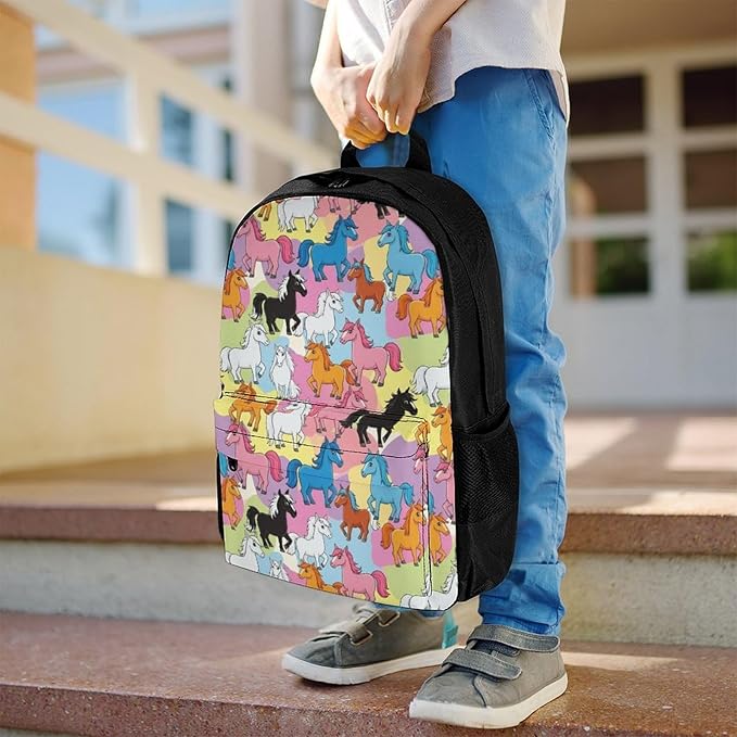 Lightweight Gym Outdoor Hiking Bag & Daypack Horse College Bookbag with Large Capacity Rucksack for Men Women