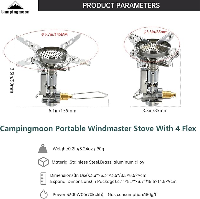 CAMPINGMOON Stove Compact Foldable