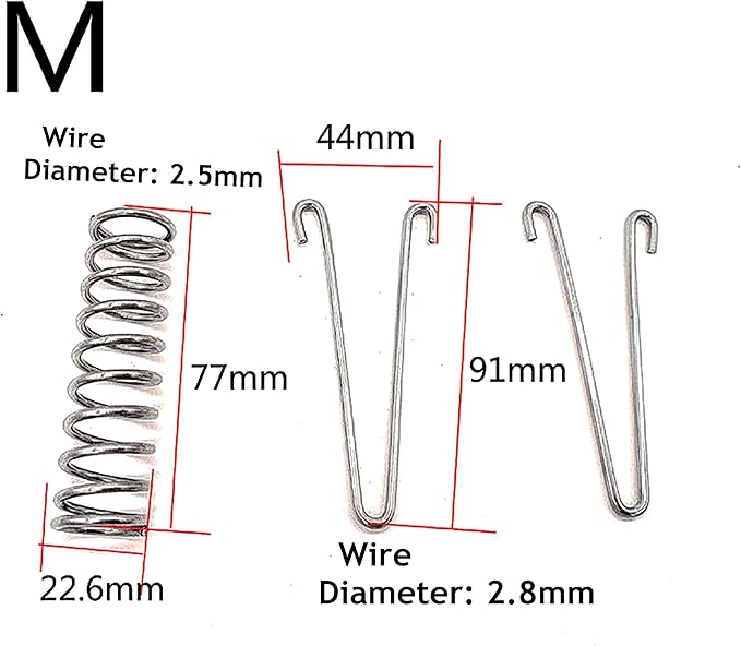 2Pcs Dog Leash Shock Absorbing Buffer Tension Spring Training Sun Shade, Heavy Duty Stainless Steel 304 Tent Rope Fixed Buckle Drawbar Spring (M)