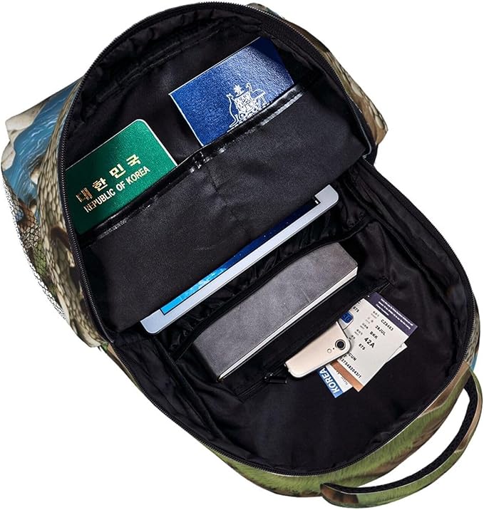 Adults Lightweight Bears Lovers Mountain River Pattern Rucksacks Large Capacity Bookbag With Adjustable Shoulder Straps for Trekking Outdoors Bicycle
