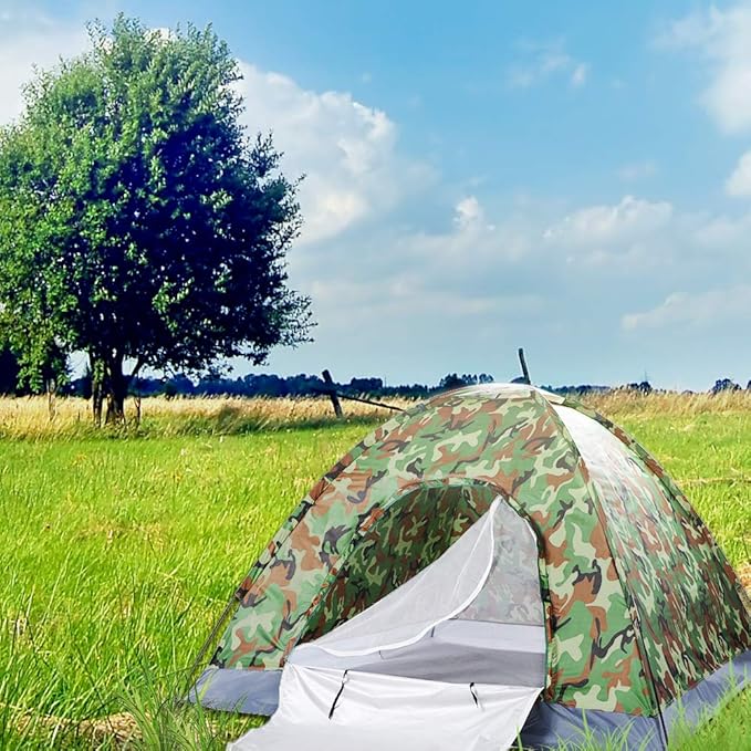 Outvita Camping Dome Tent, 1-4 Person Waterproof Windproof Easy Setup Spacious Family Tents with Carry Bag & Rain Fly for Hiking Backpacking Traveling Glamping Beach