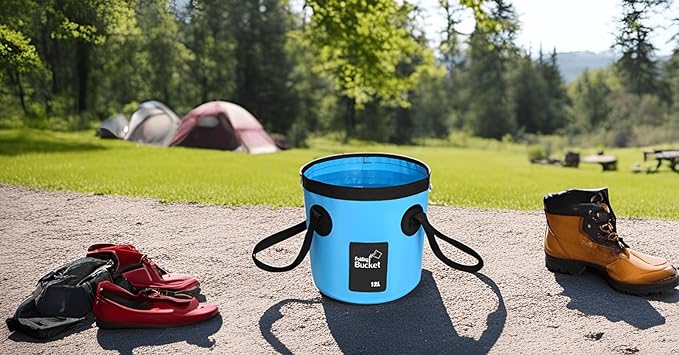 BANCHELLE Collapsible Bucket Water Container Portable Folding Camp Wash Basin for Outdoor Traveling Hiking Fishing Car Washing Gardening Camping 2 PCS