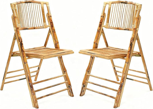 Bonnlo Bamboo Folding Chairs 1/2/4 Pack Foldable Dining Wood Chairs for Outdoor Indoor Garden Patio Lawn Porch Wedding Party Event