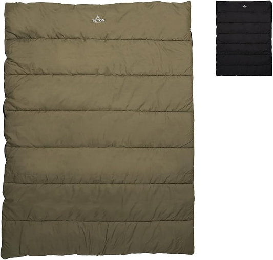 Teton Evergreen Sleeping Bag – Spacious Fit and Cozy Warmth for Adults – Options for Camping in Any Weather