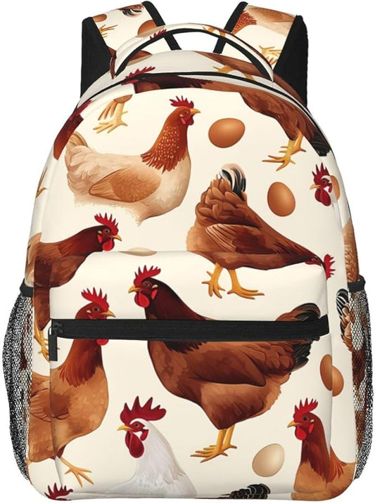 Lightweight Rucksacks for Camping Picnic Walking Cycling, Large Capacity Multipurpose Anti-Theft Carry On Bag, A Brood Of Chickens Travel Hiking Camping Rucksack