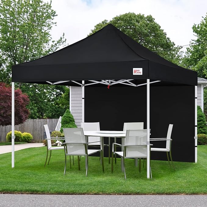 MASTERCANOPY 10x10 Premium Heavy Duty Pop Up Commercial Instant Canopy with Sidewalls(10x10 Black)