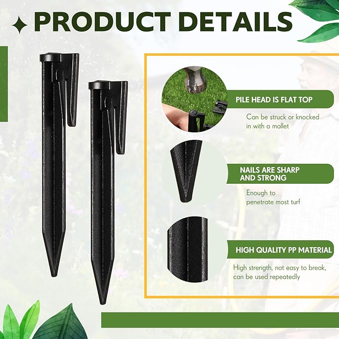 Wenqik 500 Count 3.3‘' Plastic Boundary Wire Stakes Lawn Pegs Landscape Staples Compatible with Robomow Mower, Husqvarna Automower, Pet Fence, for Use in Garden Lawn Fence