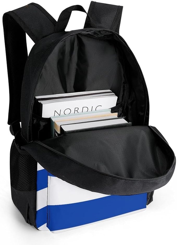 Daypack Backpack Anti-Theft Multipurpose Large Capacity Carry On Bag, Uruguay Flag Traveling Camping Backpack With Side Pockets