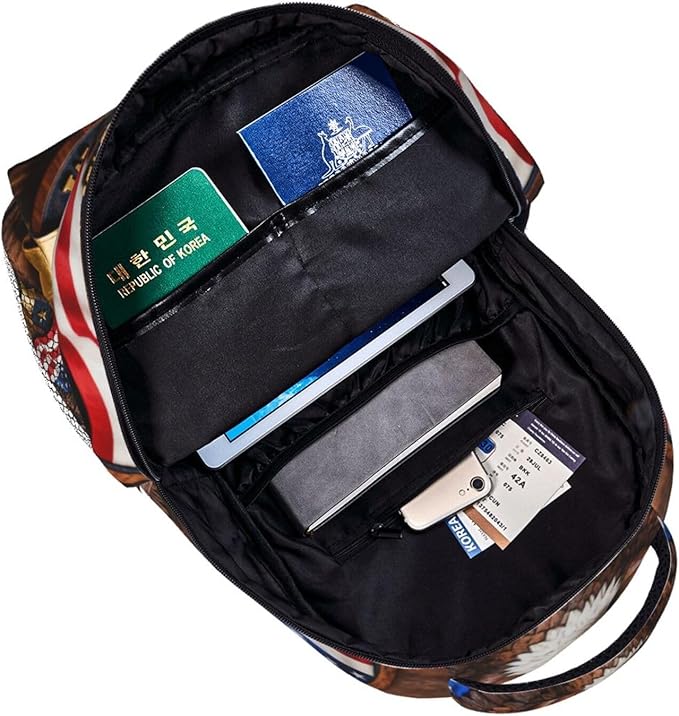 Lightweight Daypack Backpack for Trekking Work Running, Big Capacity Multipurpose Anti-Theft Bookbag, 250th Anniversary Freedom Eagle Art Business Computer Bag
