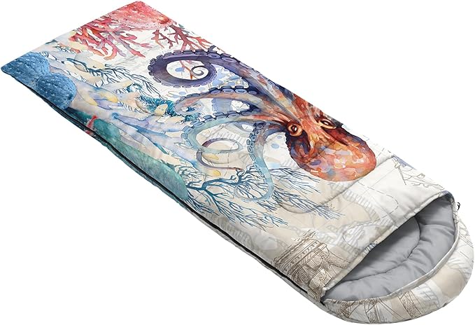 AILONEN Girls Pink Camping Sleeping Bags,Lightweight & Waterproof,3 Season Warm & Cool Weather,Cute Bow Duck Print Sleeping Bags for Kids,Girls,Adults Travelling,Outdoors