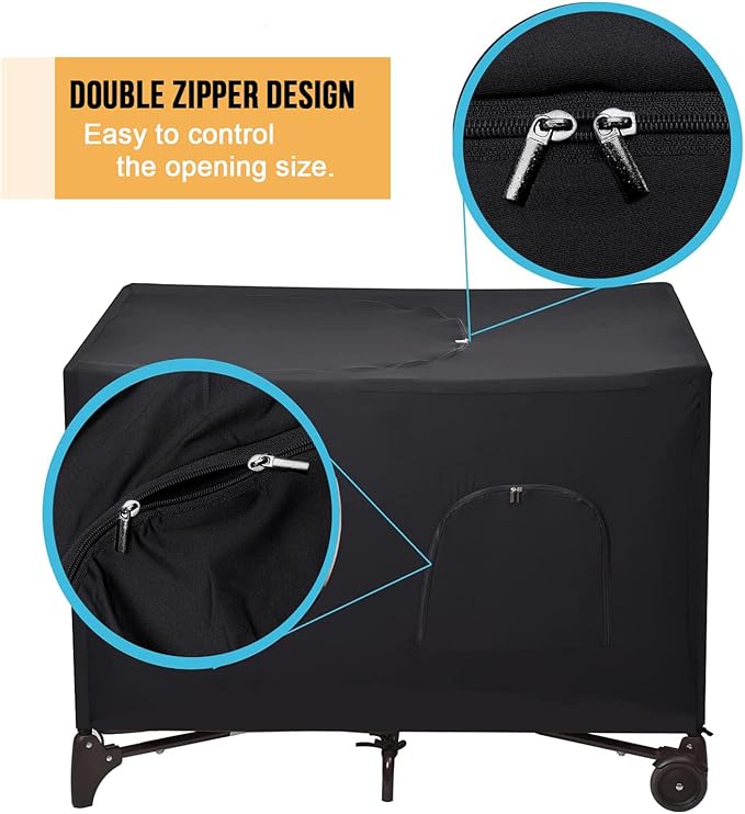 Funvalley Surperfect Blackout Crib Canopy Cover Stretchy Breathable Travel Netting Tent and Shade Stretch Up to 40"×30" for Indoor and Outdoor Children's Sleep Safety (Large)