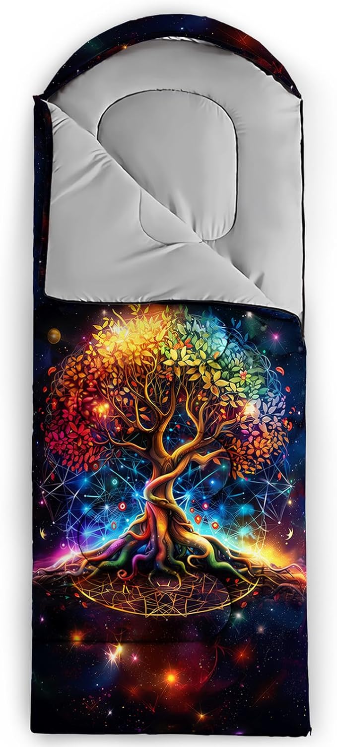 AILONEN Girls Pink Camping Sleeping Bags,Lightweight & Waterproof,3 Season Warm & Cool Weather,Cute Bow Duck Print Sleeping Bags for Kids,Girls,Adults Travelling,Outdoors