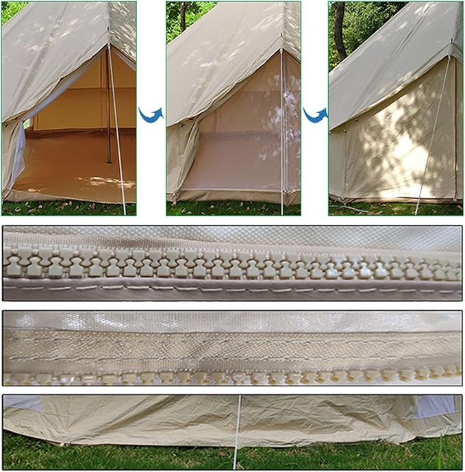 GeRRiT Camping Tent 3M & 4M Outdoor Waterproof Tent, Large Cotton Canvas Tent Yurt, 4 Seasons Frame Tent