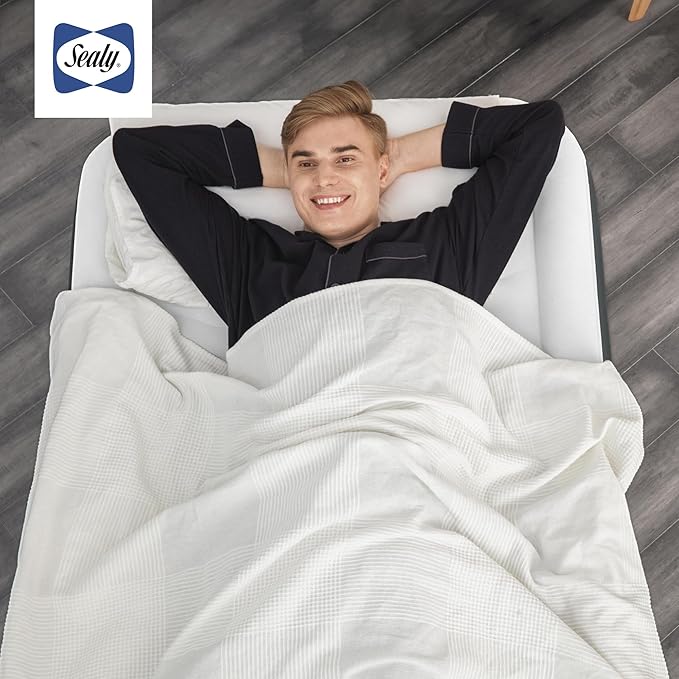Sealy Tritech Twin Sized 18" Air Mattress Bed 2 Person w/Built-in AC Pump & Bag