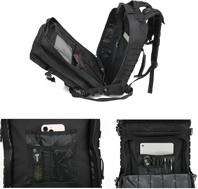 Military Tactical Backpack, Hunting Backpack for Men Hiking Camping Army Molle Daypack 3-Day Pack(Black1.2)