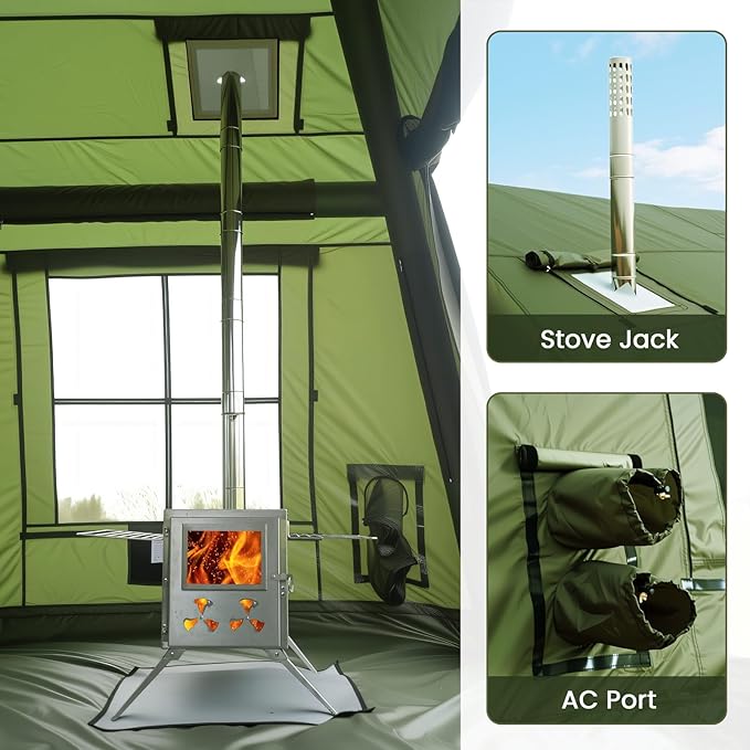 Inflatable Tents for Camping, Large Blow Up Tent with Hand Pump, Easy Setup InflatableTent 4 Season Tent, Waterproof Oxford Air Glamping Tents for Camping Adult 4/6/8/10/12 Person