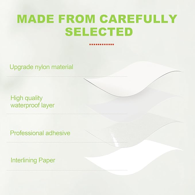 7x9in Nylon Repair Patch，Tent Repair Kit，Self Adhesive Waterproof Fabric Repair Tape for Tent, Umbrella, Sleeping Bag, Down Jackets,Knapsack. （White,6ps）