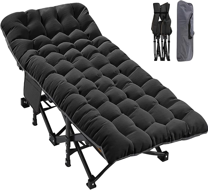 ABORON Camping Cot for Adults, Folding Sleeping Cot with Mattress, 500 lb Capacity Heavy Duty Outdoor Folding Sleeping Bed, Portable Cot Bed for Camping, Indoor Guest Use, Home & Travel
