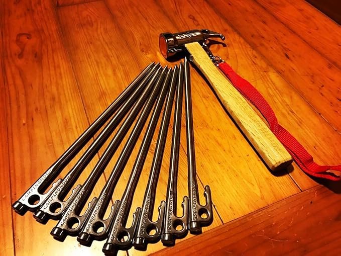 camping moon Martensitic Stainless Steel 420J2 Tent Stake R Series Power Peg Ideal for Hard Ground R-30-8P