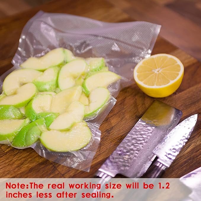 Vacuum Sealer Bags, Heavy Duty Pre-Cut Design Commercial Grade Food Sealable Bag for Heat Seal Food Storage, 6" x 10" 100 Pcs Smell Proof Bags Boilsafe to 280°F Freezable, Resizable