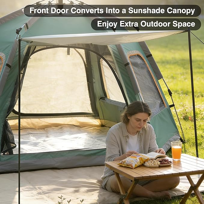Instant Tent Person - Automatic Pop Up Camping Tent/Silver Coating UV Protection, Waterproof Portable for Backpacking & Camping with Carring Bag(Easy Setup & Fold)