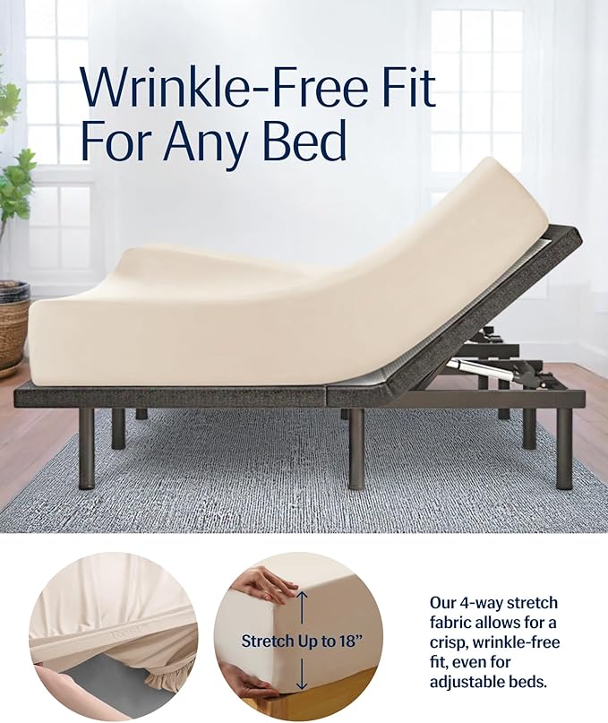 REST® Evercool®+ Starter Sheet Set, Twin, Snow Ivory, Breathable Bed Sheets for Hot Sleeper and Night Sweats, with Pillowcases, Ionic+ Self-Cleaning Silver Yarn for Sensitive Skin, 3PCS No Flat Sheet