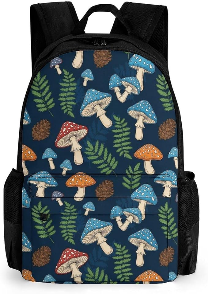 Outdoor Backpack Gym Bag Mushroom Outdoor Activities with Big Capacity Daypack, College Bookbag