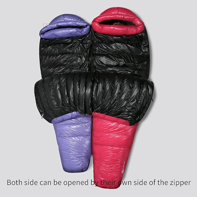 Ultra Dry Down Sleeping Bag - 10D 800FP, Thicken Winter, Ultralight Camping & Hiking, Backpacking Outdoor (Future II Lengthen)