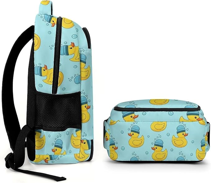 Business Anti Theft Laptop Backpack Funny Blue Bubbles Yellow Rubber Ducks, Waterproof Travel Computer Bag with Laptop Compartment Gifts for Men Women
