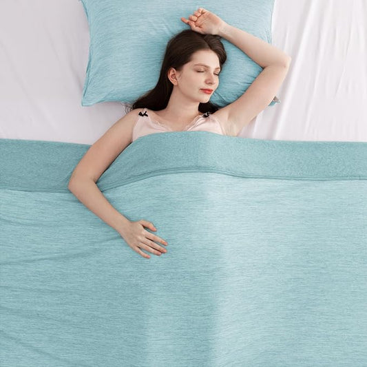 Elegear Revolutionary Cooling Blanket Queen Absorbs Heat to Keep Body Cool for Night Sweats, Arc-Chill 3.0 Cool Fiber Q-Max>0.5 for Hot Sleepers, Lightweight Summer Cold Blankets for Sleeping, Green