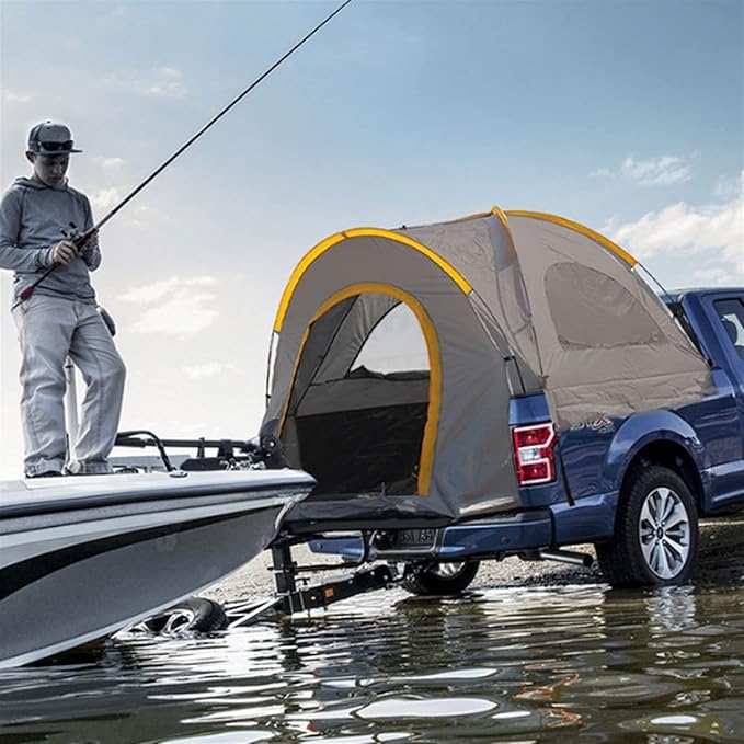 Car Tent Pickup Truck Tent Waterproof Double Layer for 2 Person Protable Truck Bed Tent Camping Preferred-Silver Gray