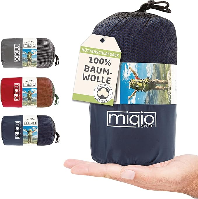 2-in-1 Sleeping Bag Liner and XL Sized Travel Sheet - All Around Zipper - 100% Cotton - Ultra Lightweight Sleep Liner for Hotel Hostel and Camping