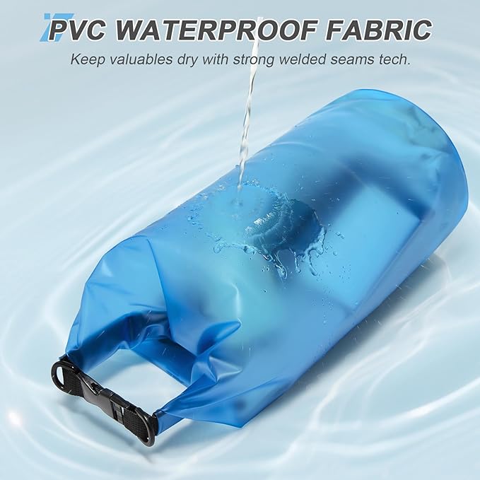 Dry Bags for Kayaking Waterproof, 5L/10L Dry Storage Bag, Roll Top Wet Bag for Swimming, Boating, Fishing,Camping & Beach