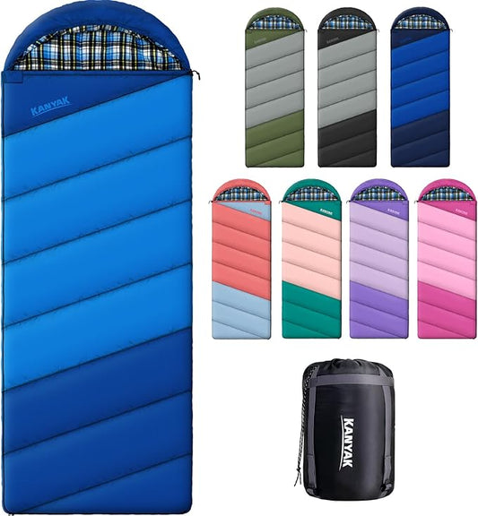 Cotton Flannel Liner Sleeping Bag for Adults Teens Kids, Cold Weather & Warm, 3 Seasons, Lightweight Compact Camping Essentials Equipment, Hiking, Outdoor, Travel