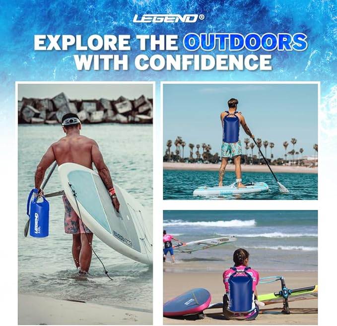 Legend UltraSEA Waterproof Dry Bag 5L/10L/20L/30L - Drybag Waterproof Bag for Kayaking, Swimming & Travel, Roll Top Floating Dry Bag, Lightweight Dry Sack for Boating, Rafting and Beach - 30L Blue