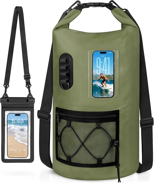 Waterproof Dry Bag, 20L/30L Roll Top Waterproof Backpack with Waterproof Phone Case, Heavy Duty Storage Bag for Women Men, for Travel, Kayaking, Boating, Rafting, Camping, Hiking & Beach