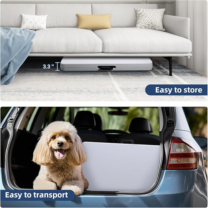 34" Square Folding Card Table, Fold-in-Half Utility Dining Portable Table Heavy Duty HDPE White Plastic Foldable with Carrying Handle Indoor Outdoor for Picnic, Camping, Party