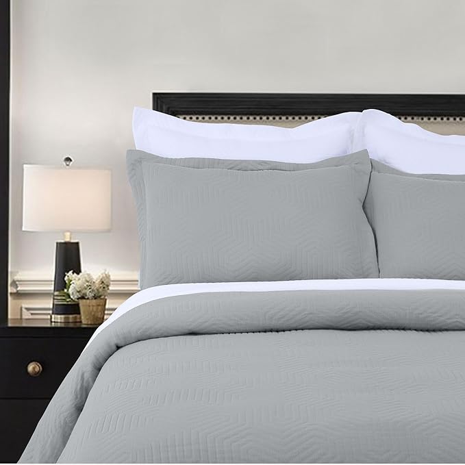 Threadmill Luxury Cotton Blankets for Twin Size Bed | All-Season 100% Cotton Twin Blanket for Bed | Aster Jacquard Lightweight, Soft & Cozy Coverlet, 350GSM, 68 x 90 inches | Scottish Grey