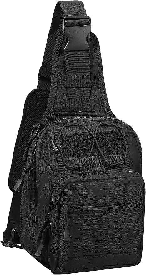 BOMTURN Tactical Backpack-1000D Waterproof Military Backpack/Laser-Cut/CCW Bags Sling Bag Tactical Satchel Shoulder Bag Men